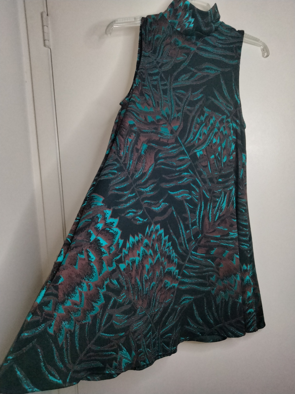 Mara Hoffman (Size S) Teal & Black Pattern Sleeveless Herbarium Mini Swing Dress